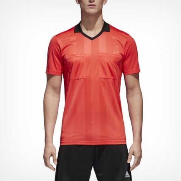 Adidas Mens Climalite Referee Jersey Short Sleeve Stripe Shirt - Picture 9 of 9